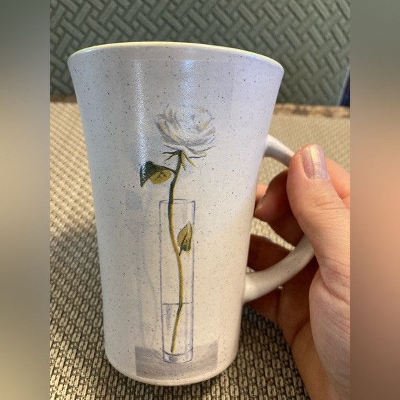 Set of 2 Tall Rustic Tea/Coffee Mugs With Coloured Rims - Picture 2 of 5